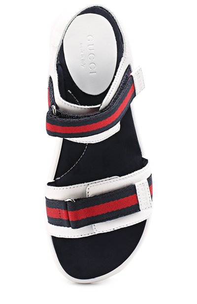 Кожаные сандалии с застежками велькро GUCCI, арт. 257761/BLN10, фото 4
