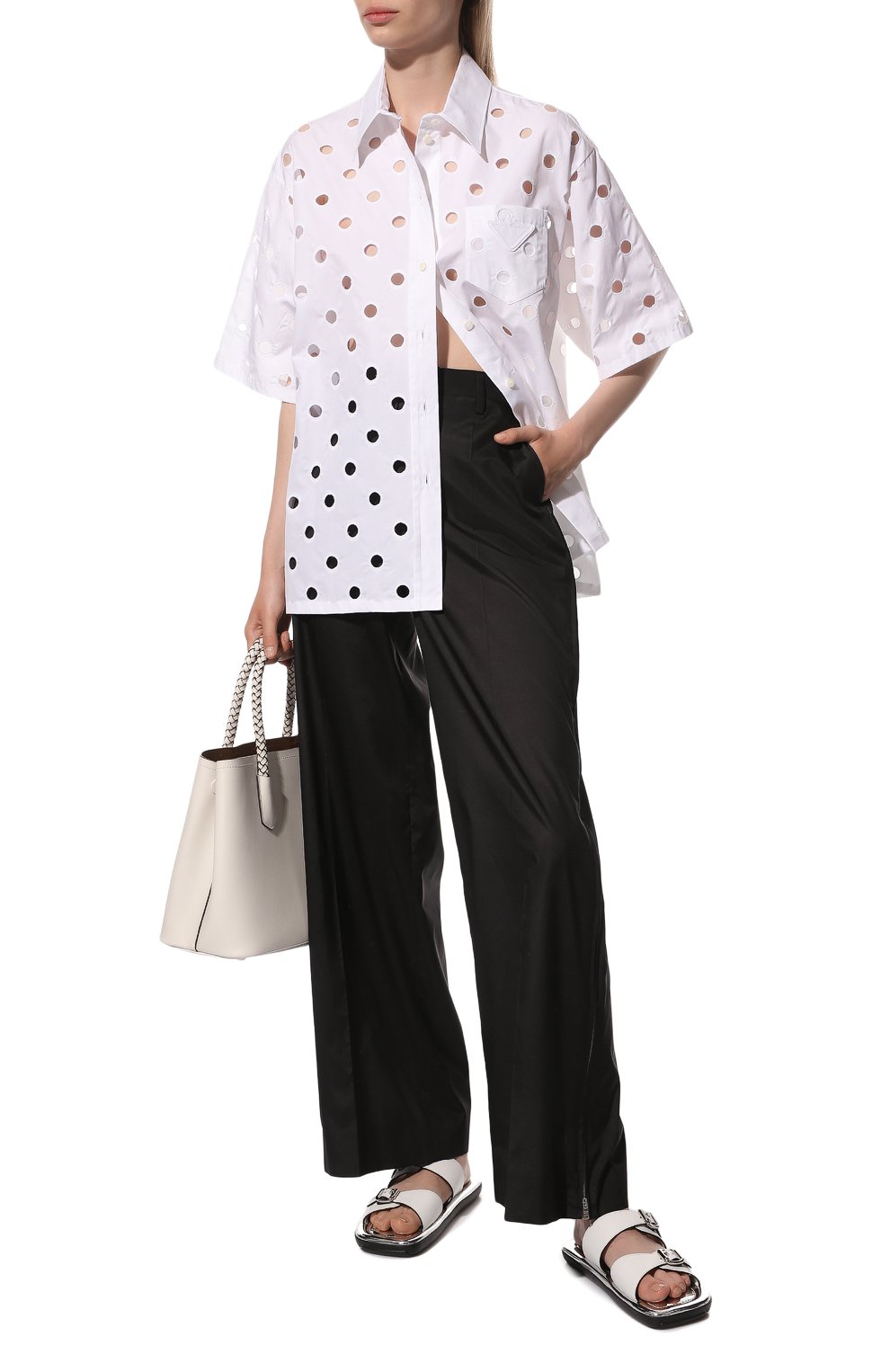 Хлопковая рубашка PRADA, арт. P429F-1Y8Q-F0009-211, фото 2