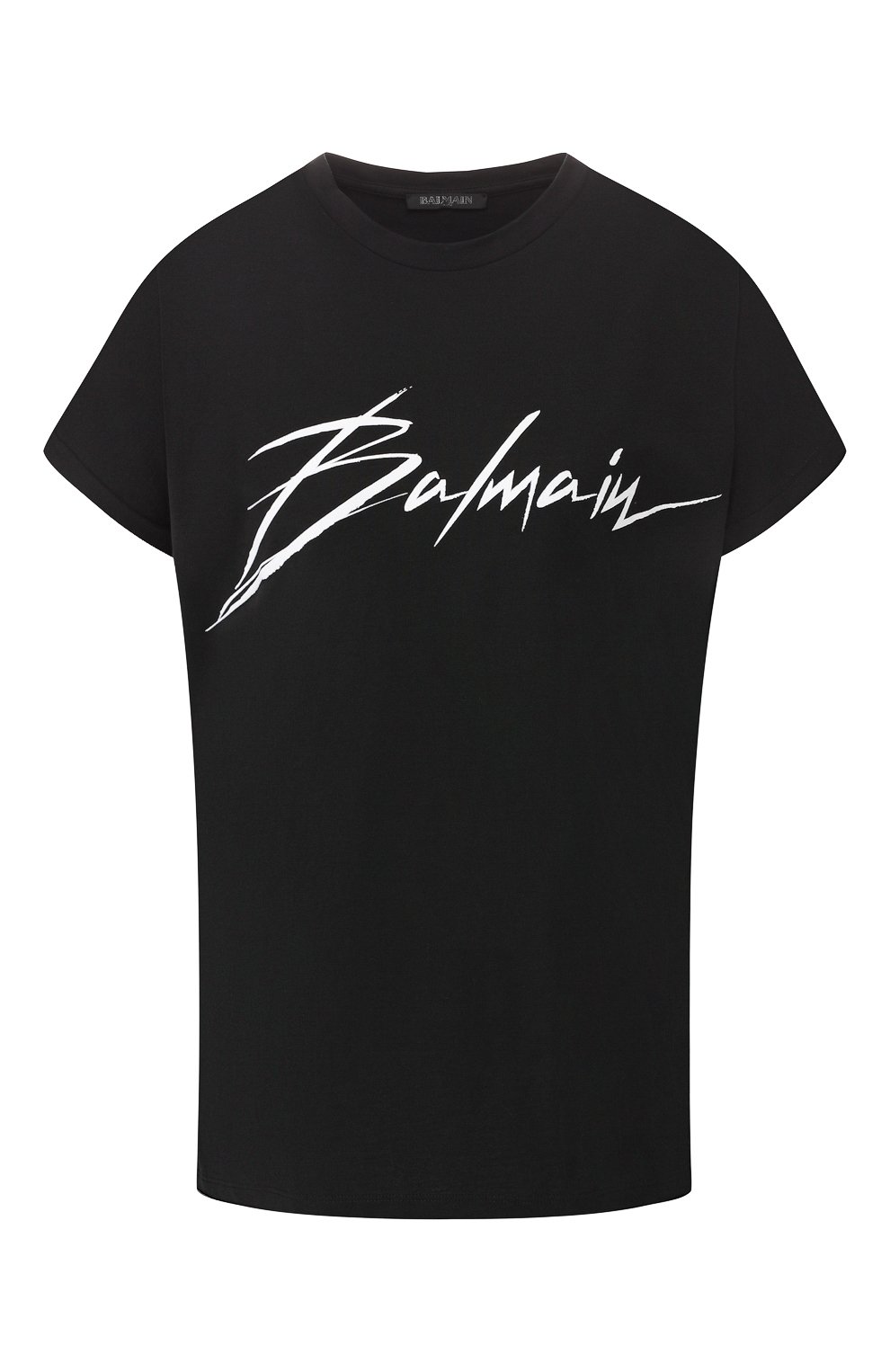 Хлопковая футболка BALMAIN черного цвета по цене 42050 руб., арт. RF11070/I043, фото 1 Хлопковая футболка BALMAIN, арт. RF11070/I043, фото 1