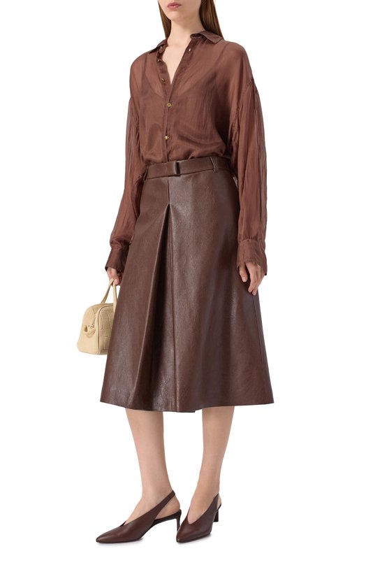 Юбка из экокожи MSGM 3942MDD10/257804 Коричневый  3942MDD10/257804 Фото 2