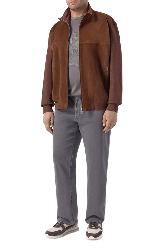 Комбинированный кардиган Cortigiani 4AG652 Коричневый  4AG652 Фото 2