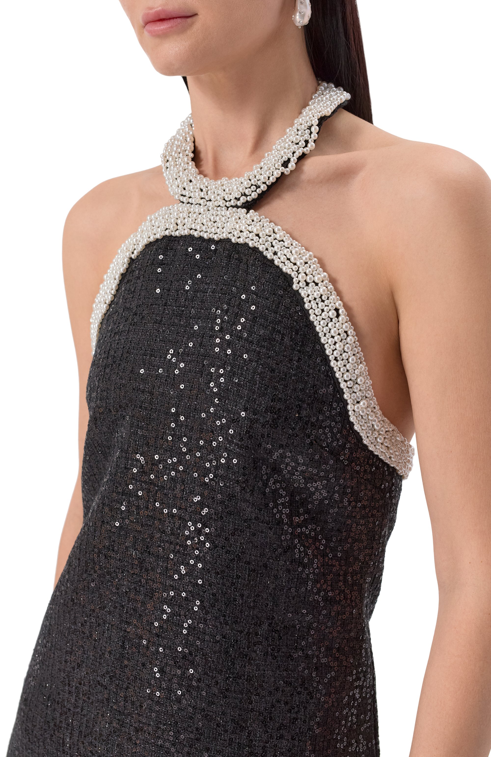 Платье с отделкой пайетками SELF-PORTRAIT, арт. RS25163SB, фото 5