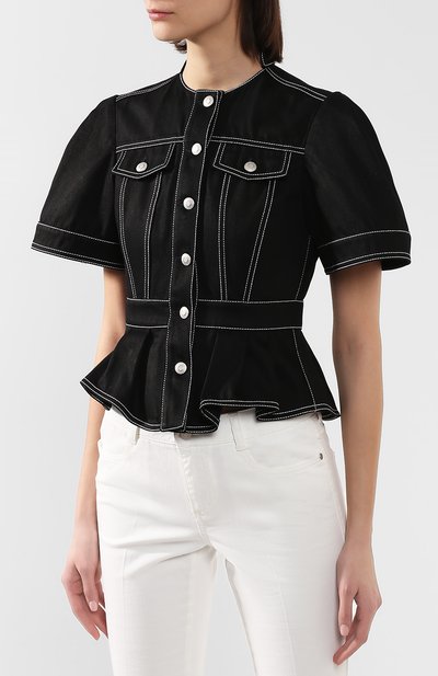 Джинсовый жакет ALEXANDER MCQUEEN черного цвета по цене 161000 руб., арт. 599175/QMAAM, фото 3 Джинсовый жакет ALEXANDER MCQUEEN, арт. 599175/QMAAM, фото 3