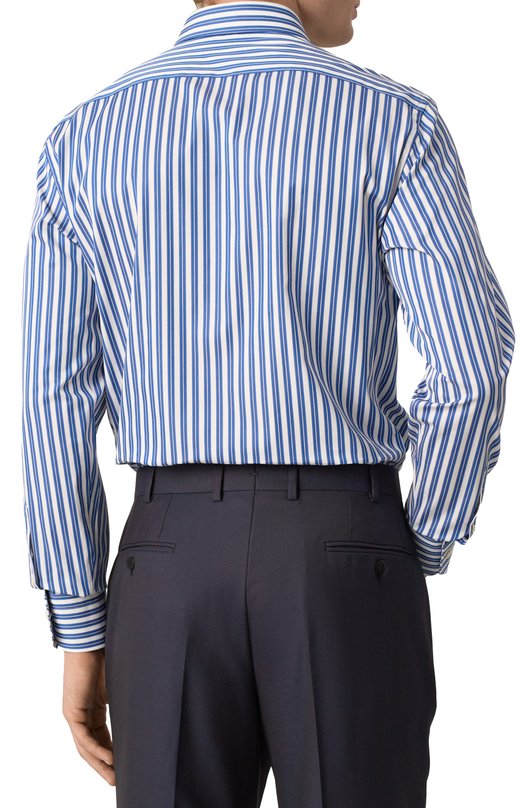 Хлопковая рубашка Zegna 701526A7/9MS0JI Синий  701526A7/9MS0JI Фото 4