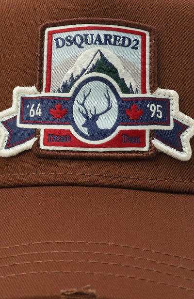 Хлопковая бейсболка DSQUARED2 коричневого цвета по цене 29600 руб., арт. BCM0927/05C00001, фото 4 Хлопковая бейсболка DSQUARED2, арт. BCM0927/05C00001, фото 4