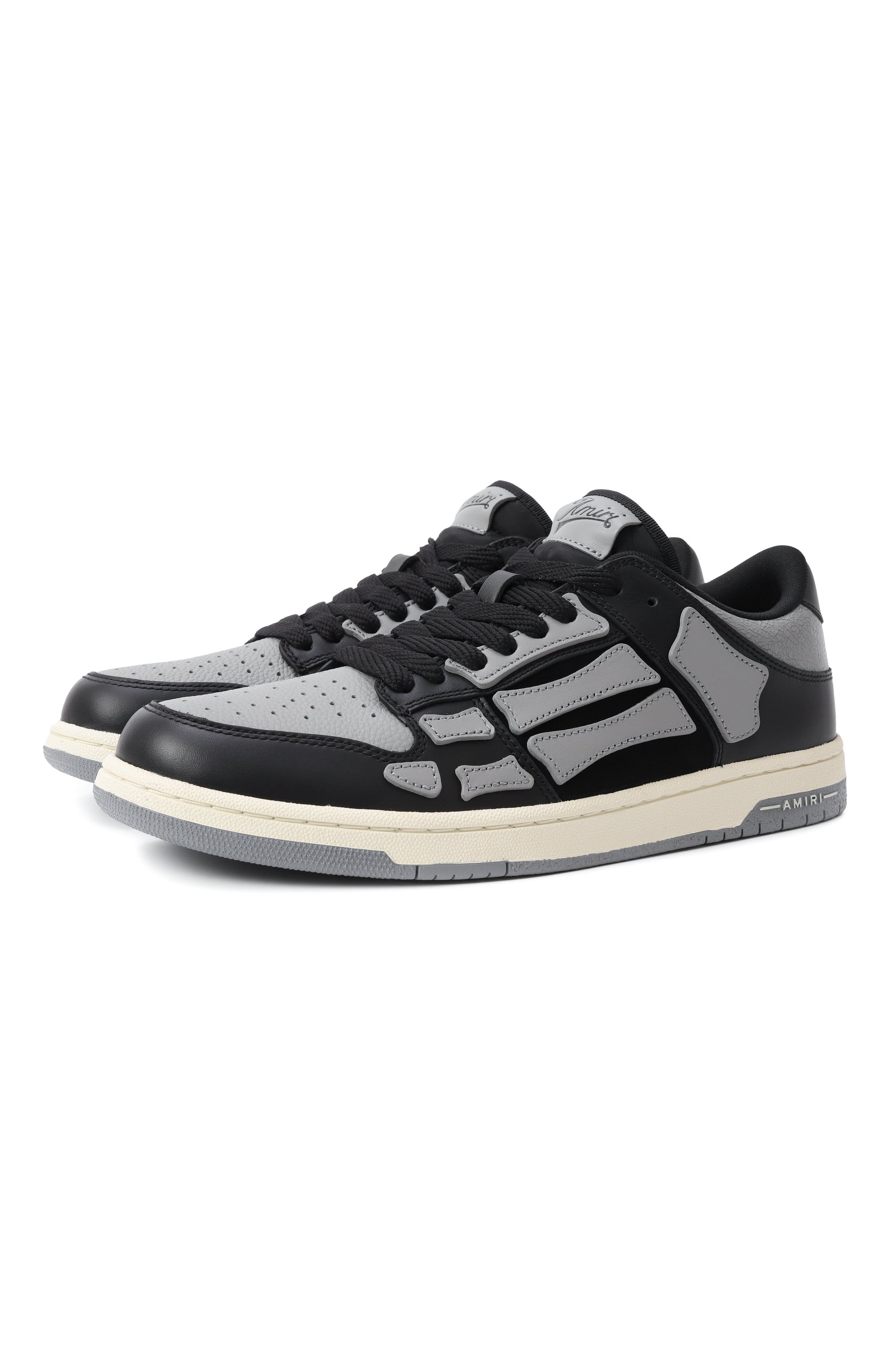 Кожаные кеды skel-top AMIRI черного цвета по цене 71950 руб., арт. AMF0SR1080, фото 1 Кожаные кеды skel-top AMIRI, арт. AMF0SR1080, фото 1