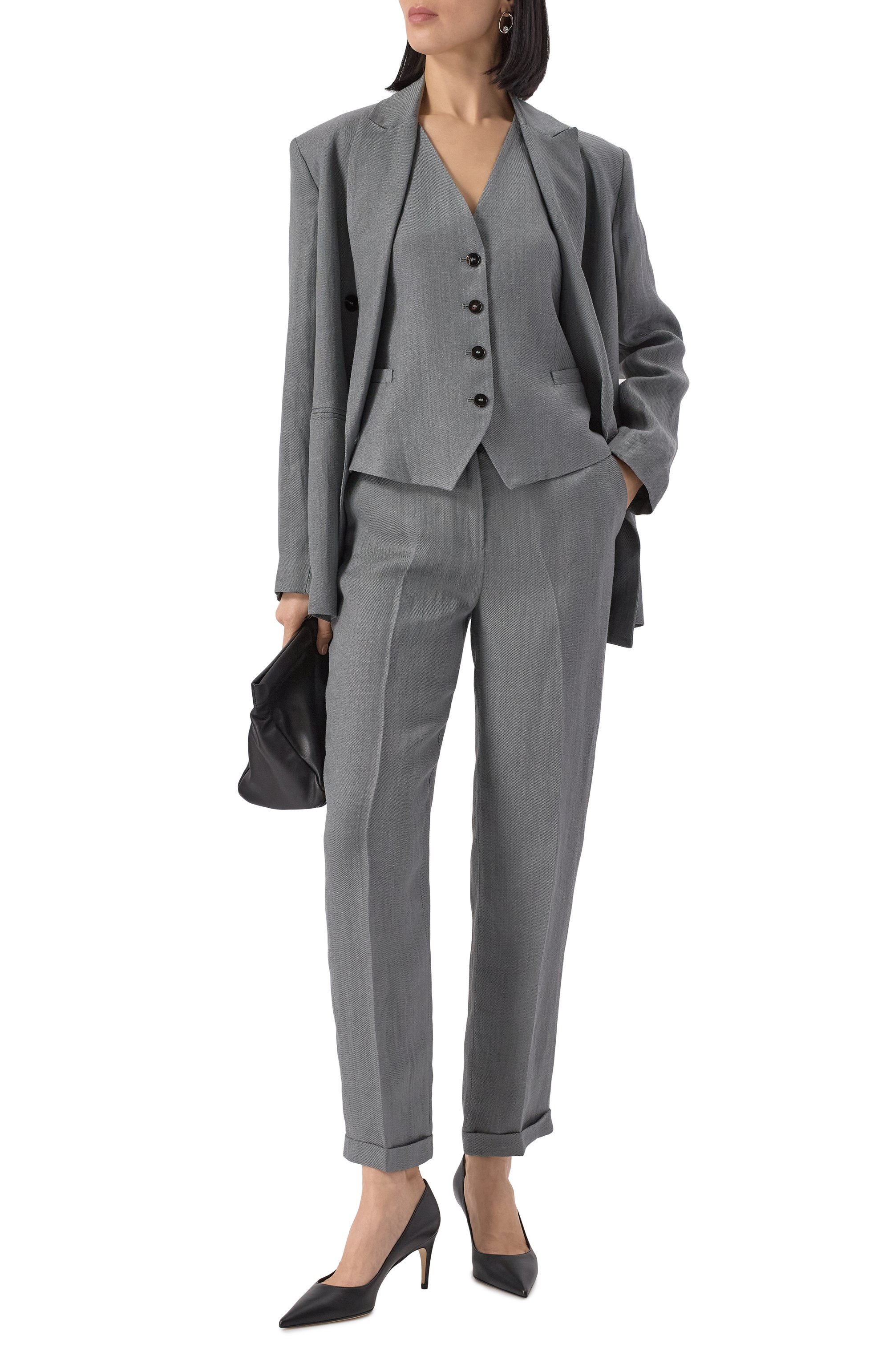 Жилет из вискозы и льна ANTONELLI FIRENZE, арт. M3036N/974, фото 2