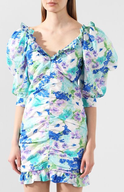 Шелковое платье ALESSANDRA RICH голубого цвета по цене 183500 руб., арт. FAB2009-F2780, фото 3 Шелковое платье ALESSANDRA RICH, арт. FAB2009-F2780, фото 3