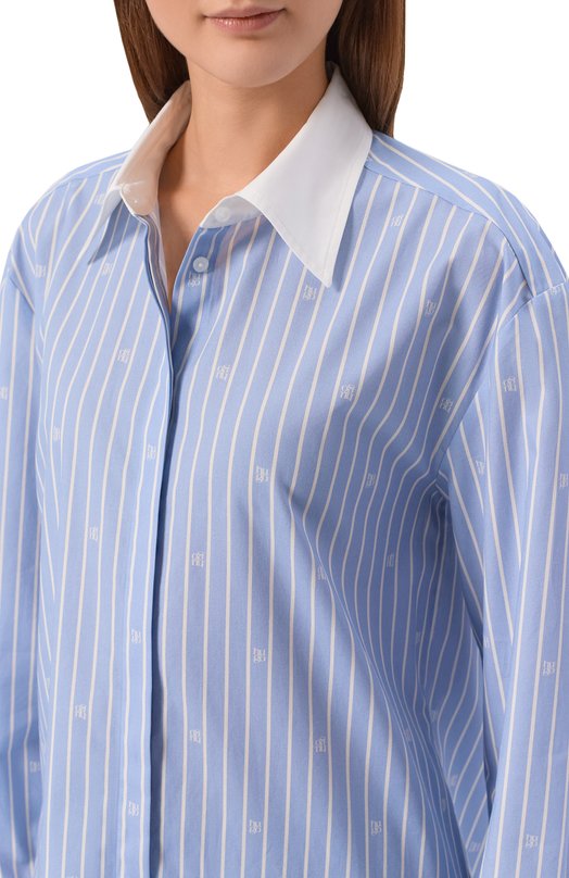 Хлопковая рубашка HUGO 50556216 Голубой  50556216 Фото 5