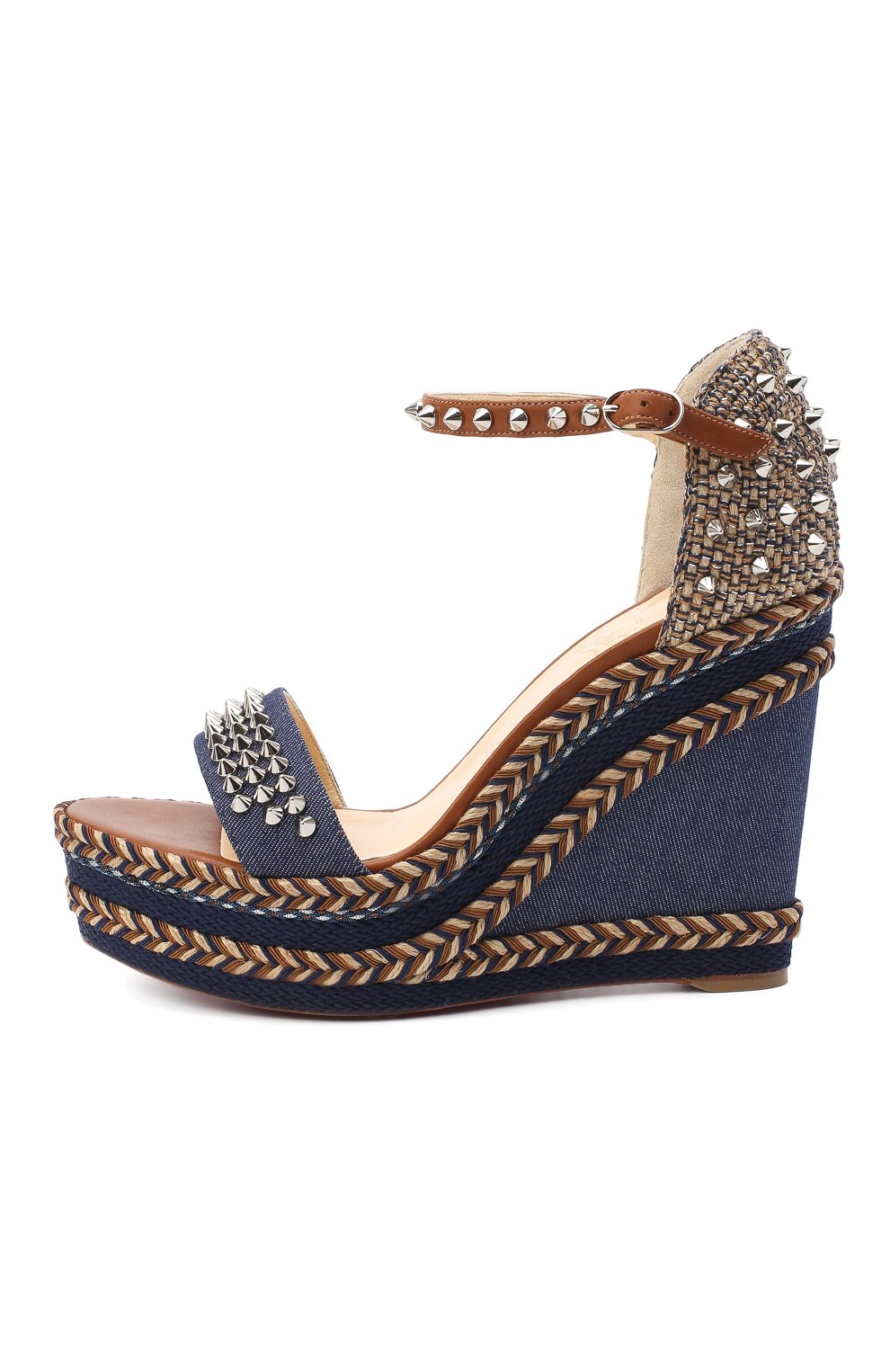 Текстильные босоножки CHRISTIAN LOUBOUTIN, арт. madmonica 120 denim/calf, фото 3