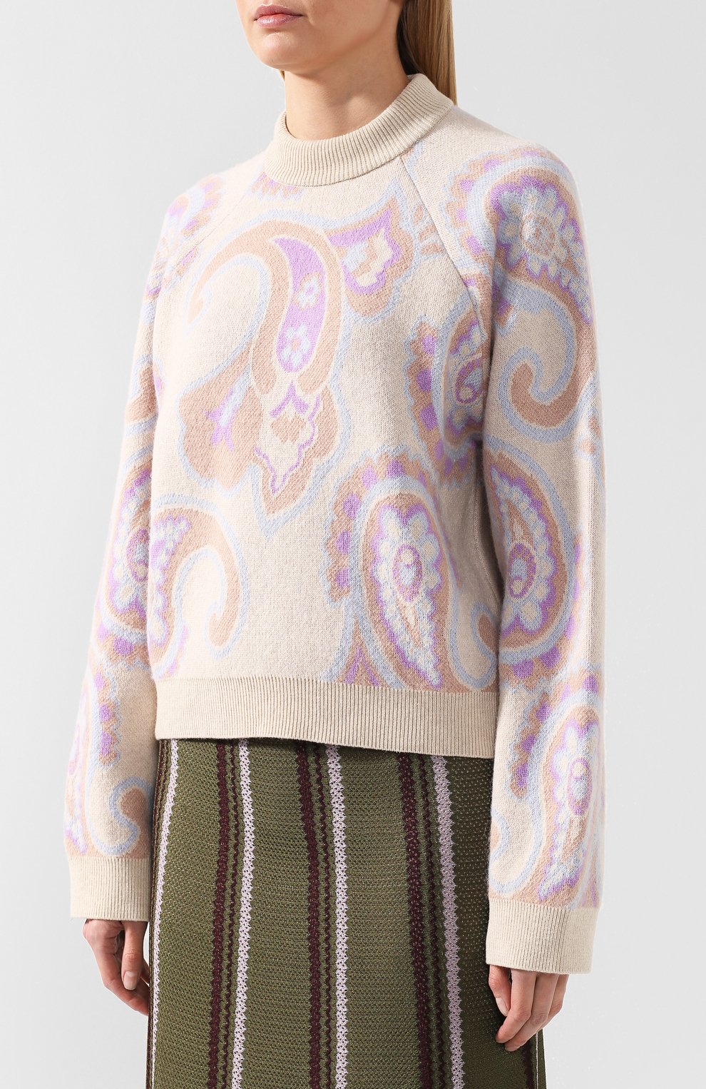 Пуловер из смеси шерсти и вис козы NANUSHKA, арт. CASEY_MULTIC0L0R_CASHMERE BLEND INTARSIA, фото 3