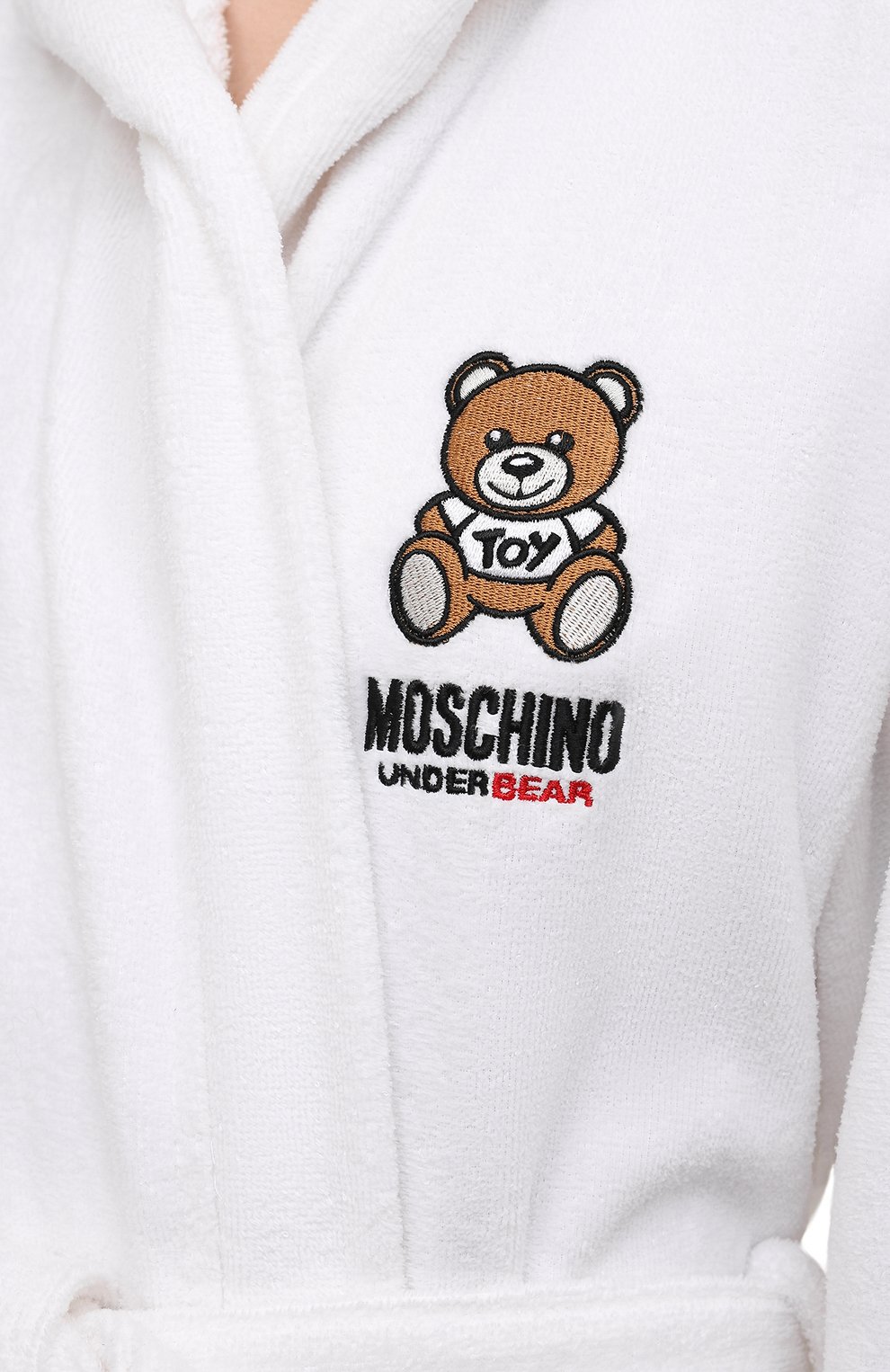 Хлопковый халат MOSCHINO белого цвета по цене 22200 руб., арт. A7301/9040, фото 5 Хлопковый халат MOSCHINO, арт. A7301/9040, фото 5