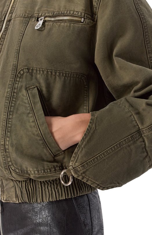 Бомбер с отделкой из овчины Blumarine 2J203W_SET Хаки  2J203W_SET Фото 5