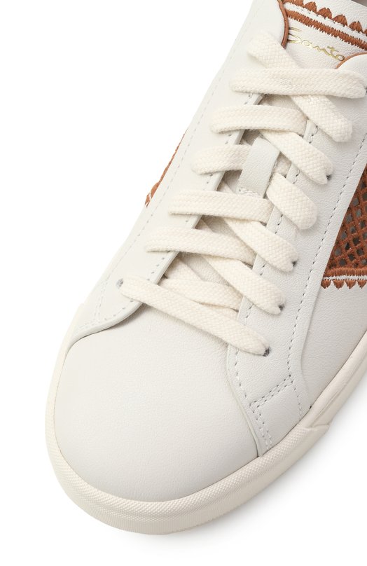 Кожаные кеды Santoni WBGG61346PNNTWIR Белый  WBGG61346PNNTWIR Фото 7
