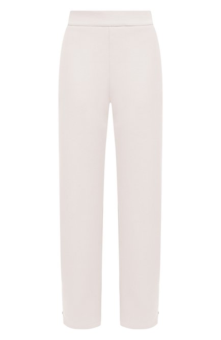 Женские хлопковые брюки EMPORIO ARMANI белого цвета, арт. EW000484/AF10002 | Фото 1 (Длина (брюки, джинсы): Стандартные; Драгоценные камни: Проставлено; Материал сплава: Проставлено; Материал внешний: Хлопок)