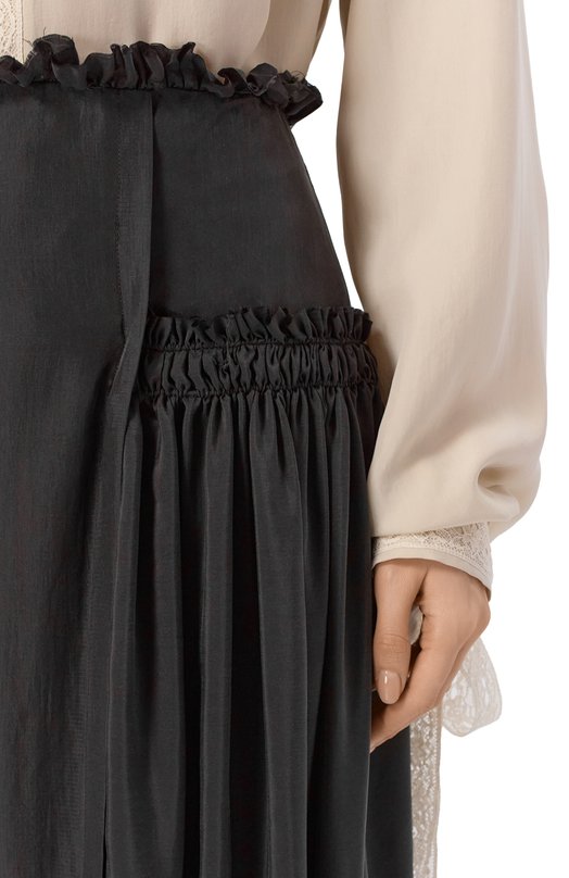 Шелковая юбка Ann Demeulemeester B0014011/FA731 Чёрный  B0014011/FA731 Фото 5
