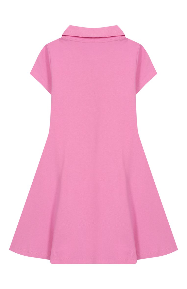 Детское хлопковое платье MSGM KIDS фуксия цвета, арт. S5MSJGDR273 | Фото 2 (Рукава: Короткие; Материал внешний: Хлопок; Девочки Кросс-КТ: Платье-одежда; Случай: Повседневный; Автоматизация ТО: Проставлено; Автоматизация состава: Проставлено; Ростовка одежда: 10 - 11 лет | 140 - 146см, 12 лет | 152 см, 6 лет | 116 см, 8 лет | 128 см, 16 лет | 164 см)
