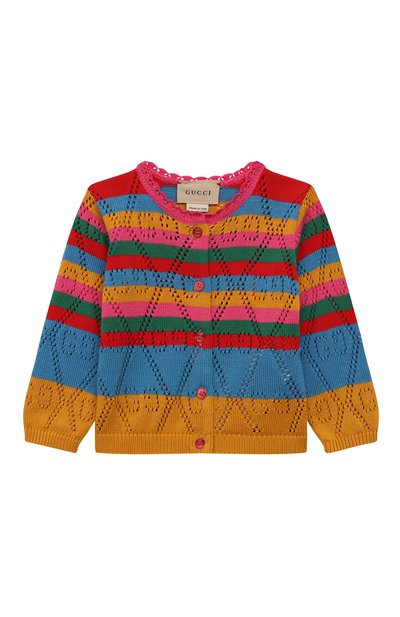 Хлопковый кардиган GUCCI, арт. 677012/XKB7F/9-12M