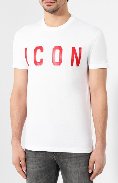Хлопковая футболка DSQUARED2 белого цвета по цене 25450 руб., арт. S74GD0601/S22427, фото 3 Хлопковая футболка DSQUARED2, арт. S74GD0601/S22427, фото 3