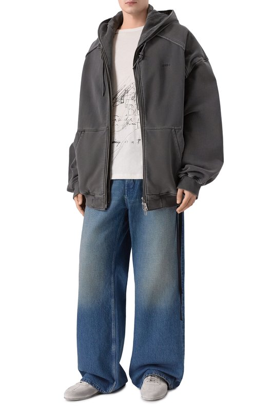 Хлопковая футболка Ann Demeulemeester B0013826/FA206 Кремовый  B0013826/FA206 Фото 2