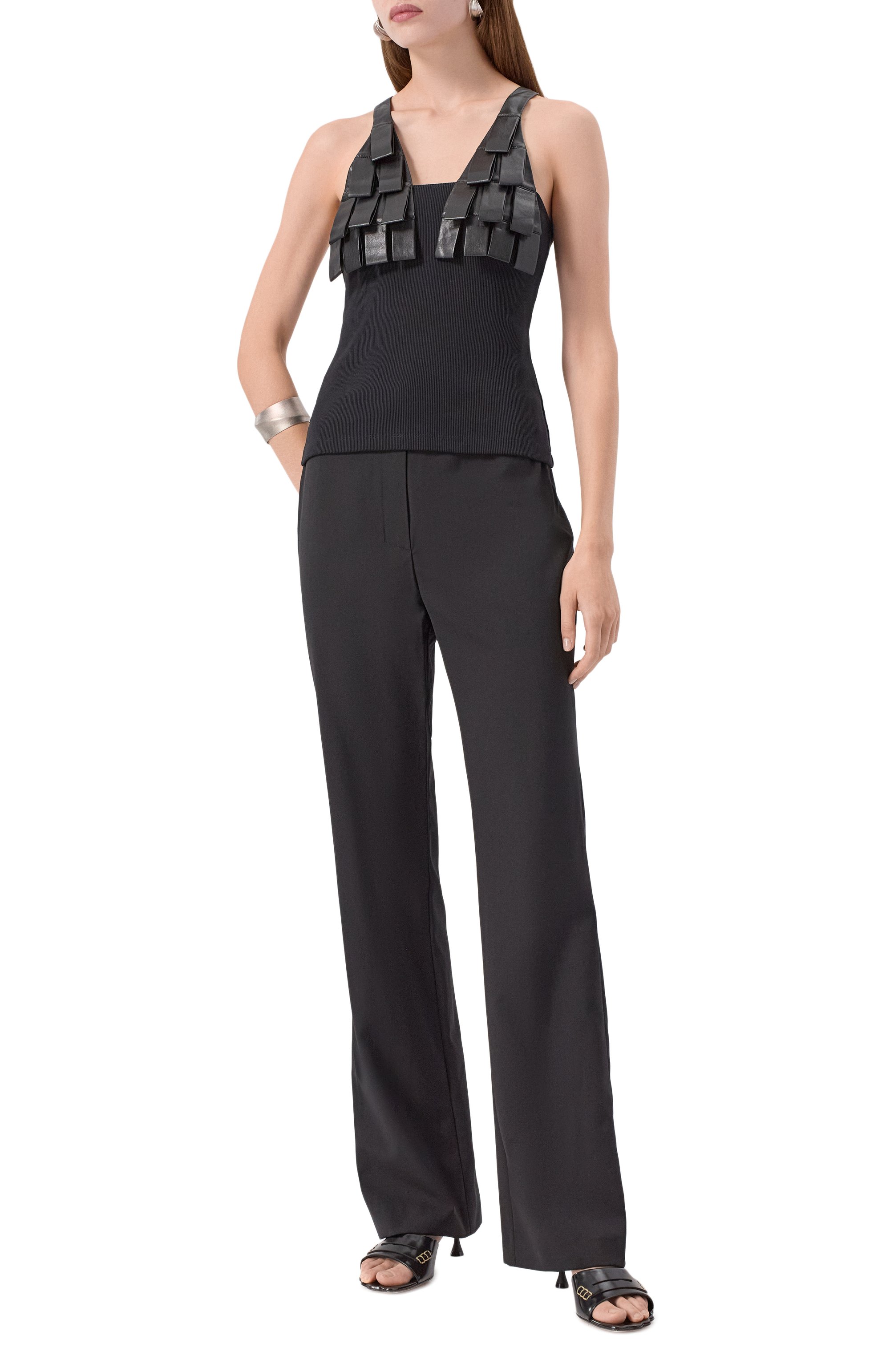 Брюки NANUSHKA черного цвета по цене 69900 руб., арт. NW25SSPA25499, фото 2 Брюки NANUSHKA, арт. NW25SSPA25499, фото 2