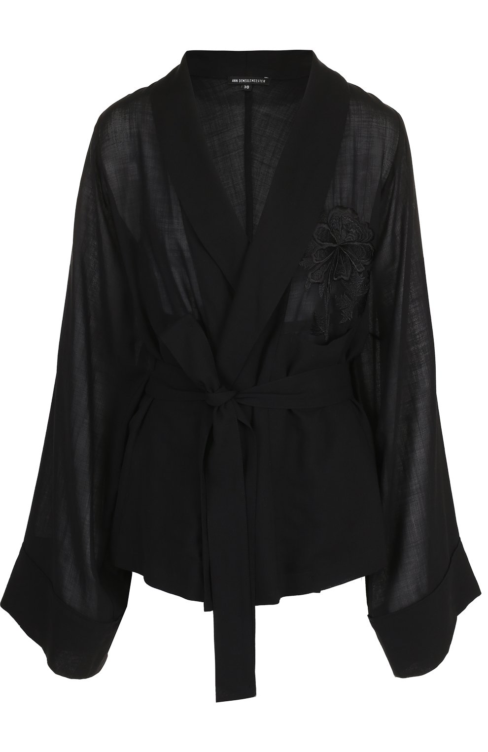 Шерстяной жакет с поясом и декоративной вышивкой ANN DEMEULEMEESTER, арт. 1801-1830-P-116-099, фото 1