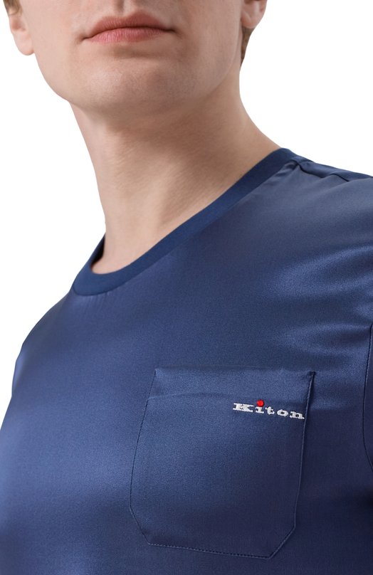 Шелковая футболка Kiton UNWM019K0760H Синий  UNWM019K0760H Фото 5