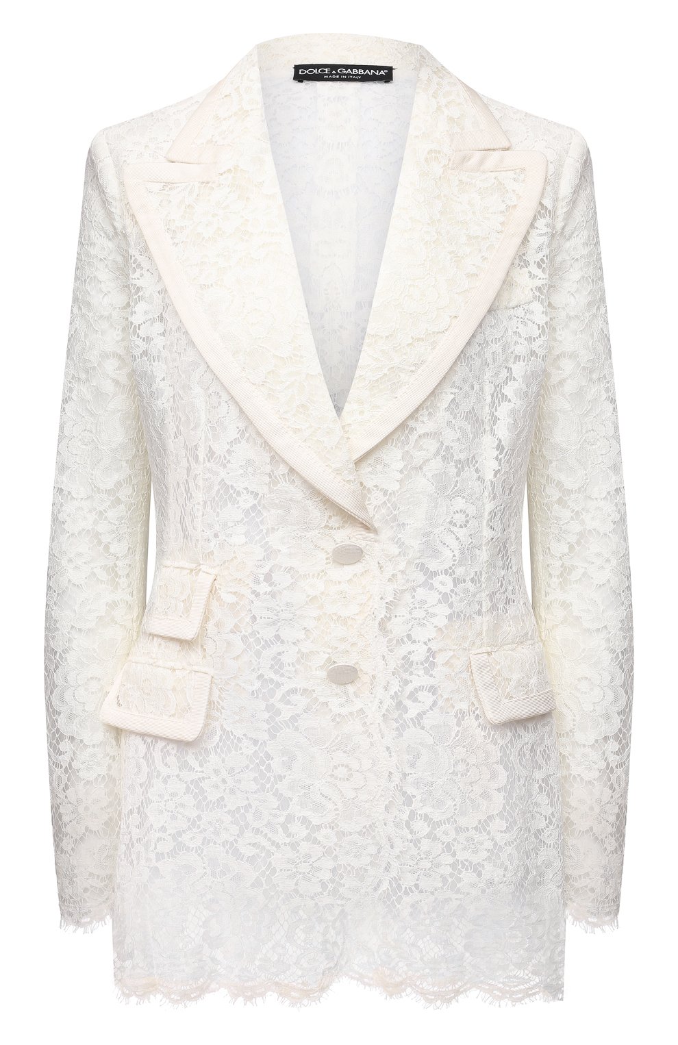 Жакет DOLCE & GABBANA белого цвета по цене 363000 руб., арт. F29EPT/HLMEA, фото 1 Жакет DOLCE & GABBANA, арт. F29EPT/HLMEA, фото 1