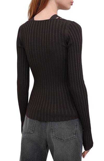 Пуловер HELMUT LANG коричневого цвета по цене 32800 руб., арт. K07HW712, фото 4 Пуловер HELMUT LANG, арт. K07HW712, фото 4