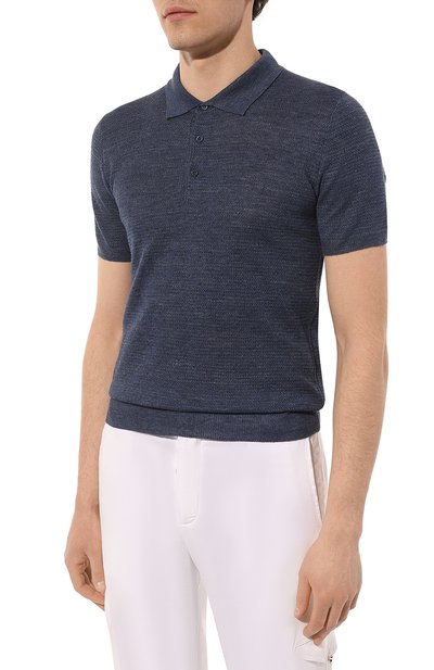 Поло изо льна и шелка CORNELIANI, арт. 93M566-9325161, фото 3