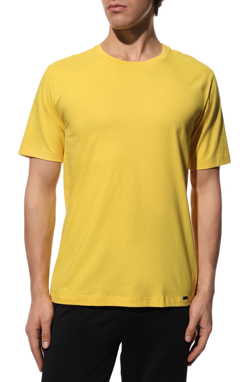 Хлопковая футболка HANRO желтого цвета по цене 9660 руб., арт. 075050., фото 3 Хлопковая футболка HANRO, арт. 075050., фото 3