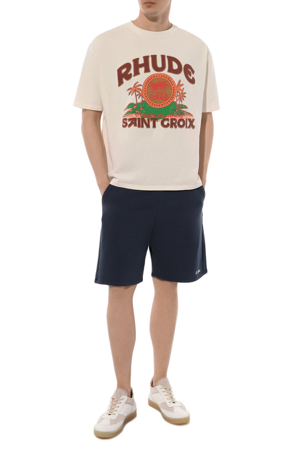 Хлопковые шорты MC2 SAINT BARTH темно-синего цвета по цене 13750 руб., арт. RANDLE, фото 2 Хлопковые шорты MC2 SAINT BARTH, арт. RANDLE, фото 2