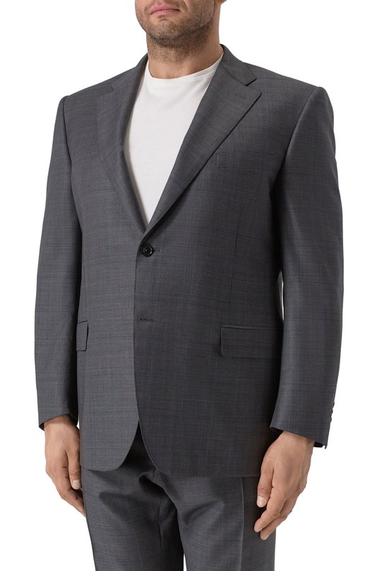 Костюм из шерсти и шелка Canali E11220/10 BX05604 Серый  E11220/10 BX05604 Фото 4