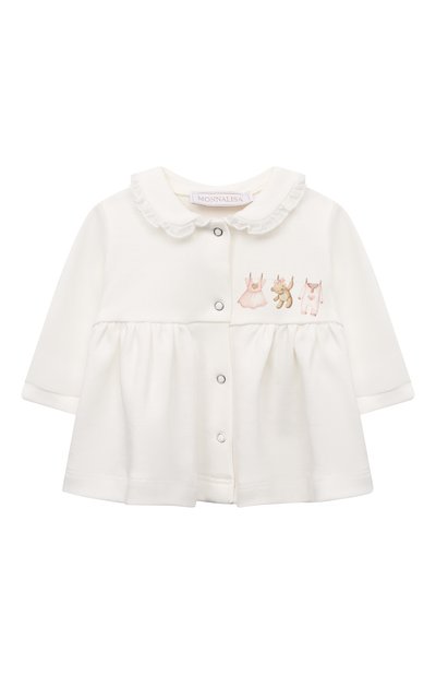 Комплект из распошонки и ползунков MONNALISA белого цвета по цене 17085 руб., арт. 35B507, фото 2 Комплект из распошонки и ползунков MONNALISA, арт. 35B507, фото 2