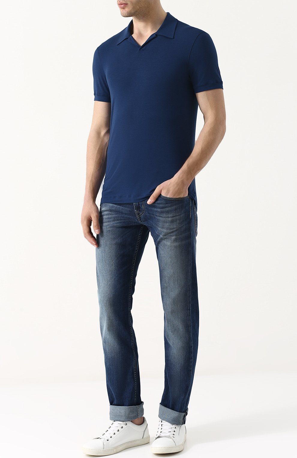 Поло из вискозы с короткими рукавами GIORGIO ARMANI, арт. 3ZSF51/SJP4Z, фото 2