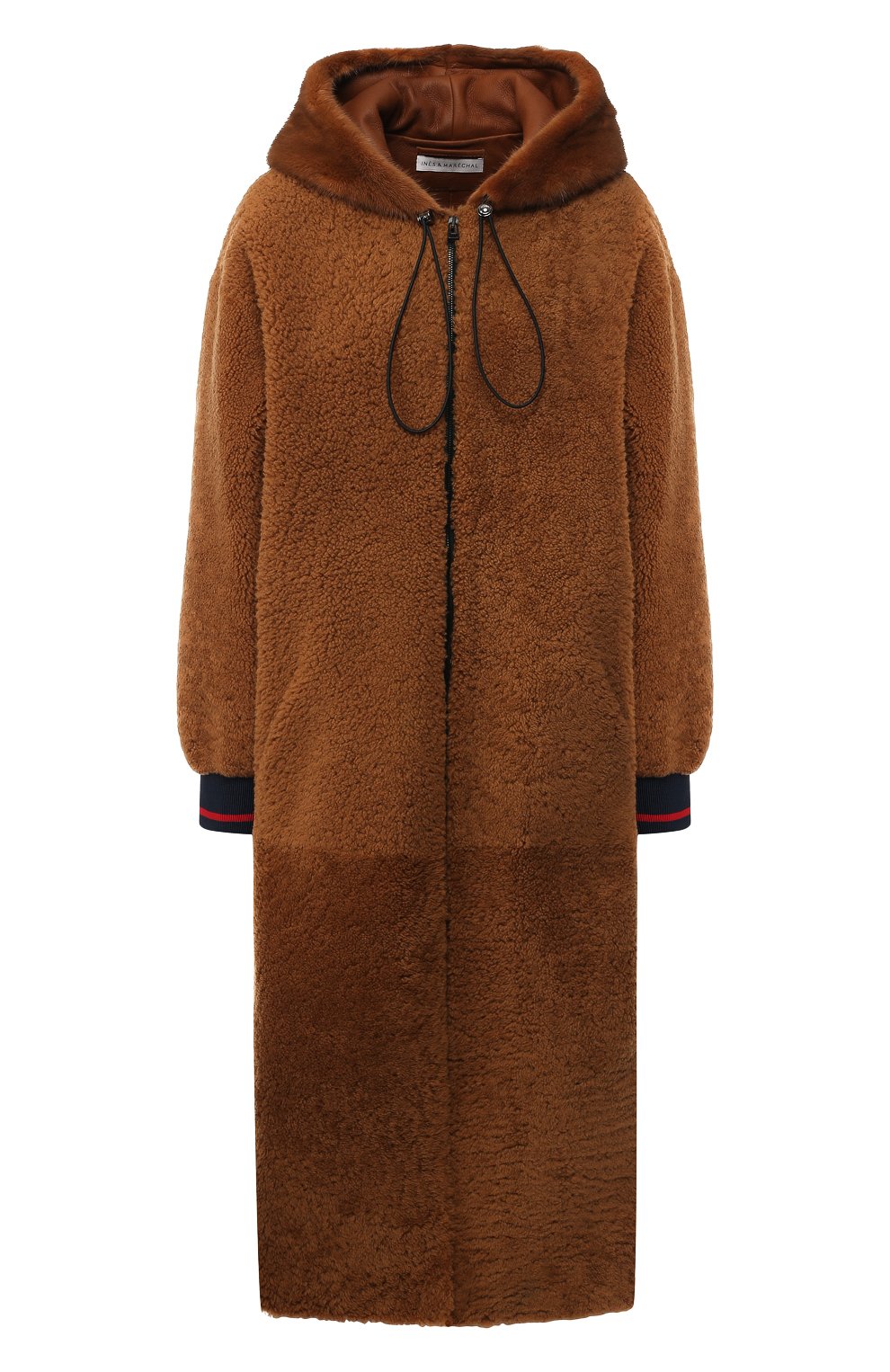 Меховое пальто с капюшоном из овчины INES&MARECHAL, арт. DELTA, фото 1