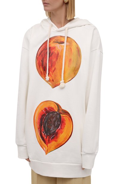 Хлопковое худи JW ANDERSON белого цвета по цене 44950 руб., арт. JW0012 PG0639, фото 3 Хлопковое худи JW ANDERSON, арт. JW0012 PG0639, фото 3