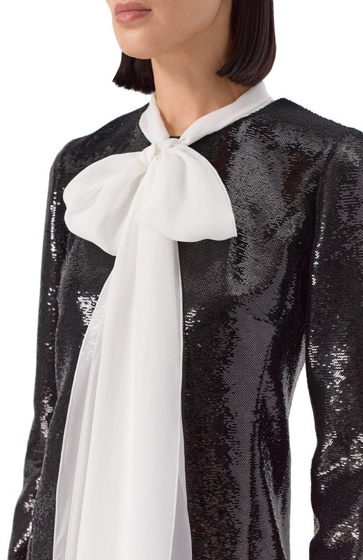 Платье с отделкой пайетками Giambattista Valli 25FWPVCA5007/01PAI Чёрно-белый  25FWPVCA5007/01PAI Фото 5