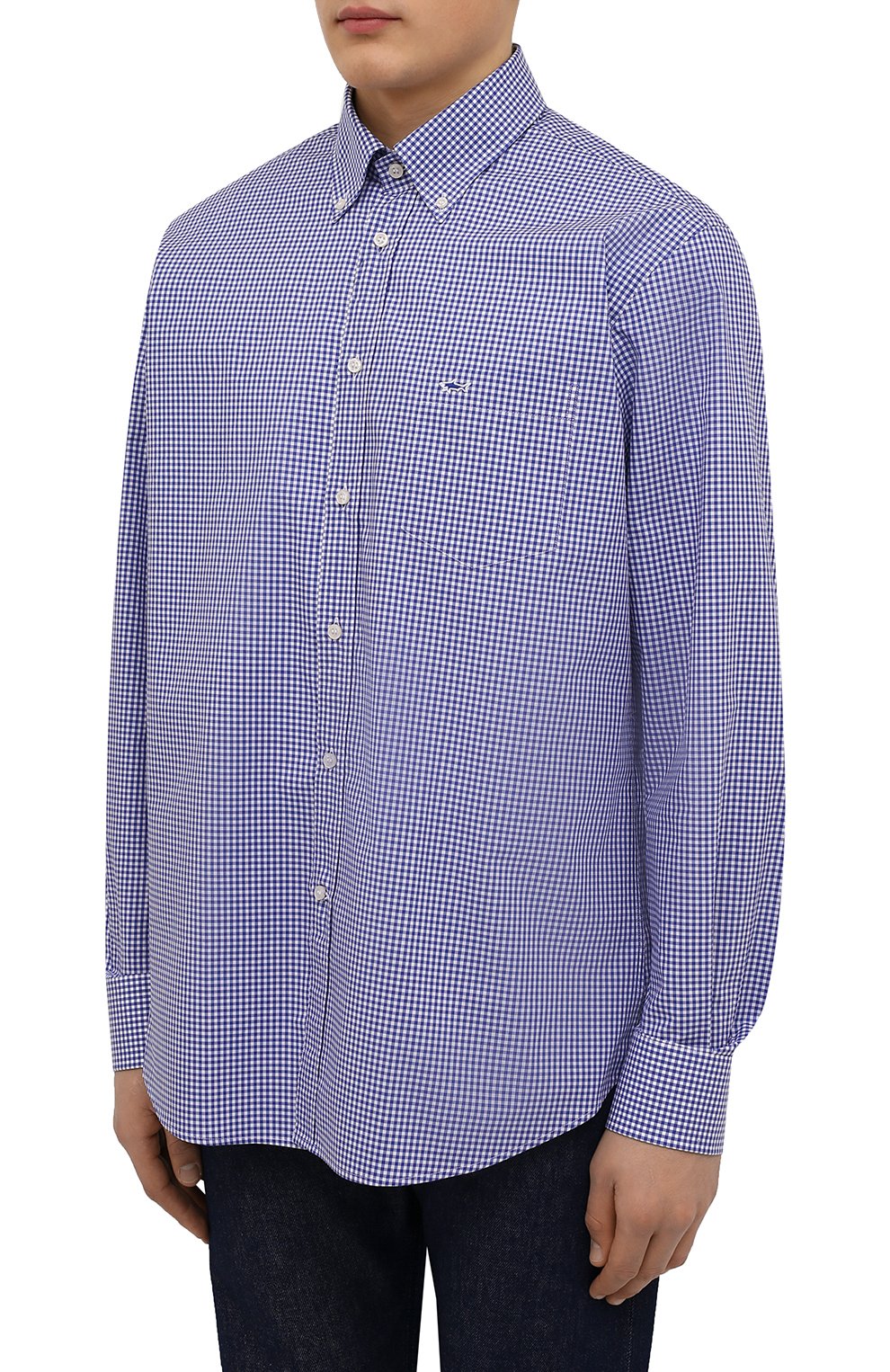 Хлопковая рубашка PAUL&SHARK синего цвета по цене 14050 руб., арт. C0P3004/C00, фото 3 Хлопковая рубашка PAUL&SHARK, арт. C0P3004/C00, фото 3