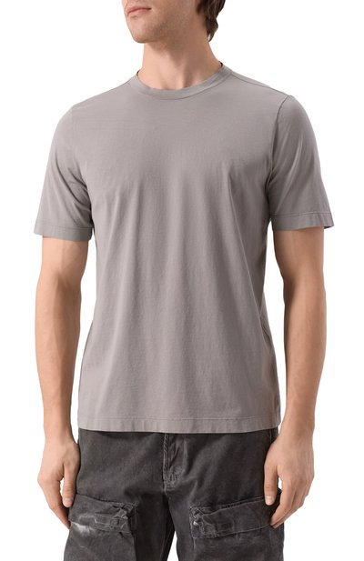 Хлопковая футболка TRANSIT серого цвета по цене 12450 руб., арт. CFUTRZ1362, фото 3 Хлопковая футболка TRANSIT, арт. CFUTRZ1362, фото 3