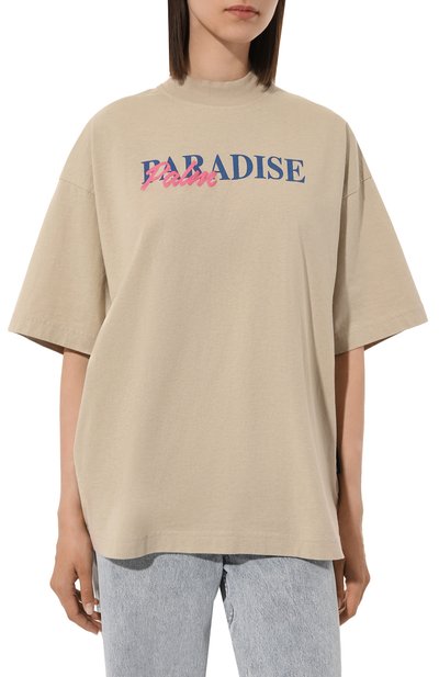 Хлопковая футболка PALM ANGELS, арт. PWAA017S23JER0046110, фото 3