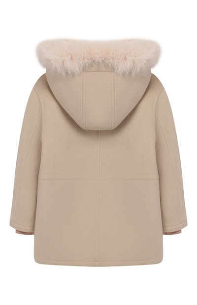 Шерстяная парка с меховой отделкой YVES SALOMON ENFANT, арт. 20WEM006XXCD01/4-6, фото 2