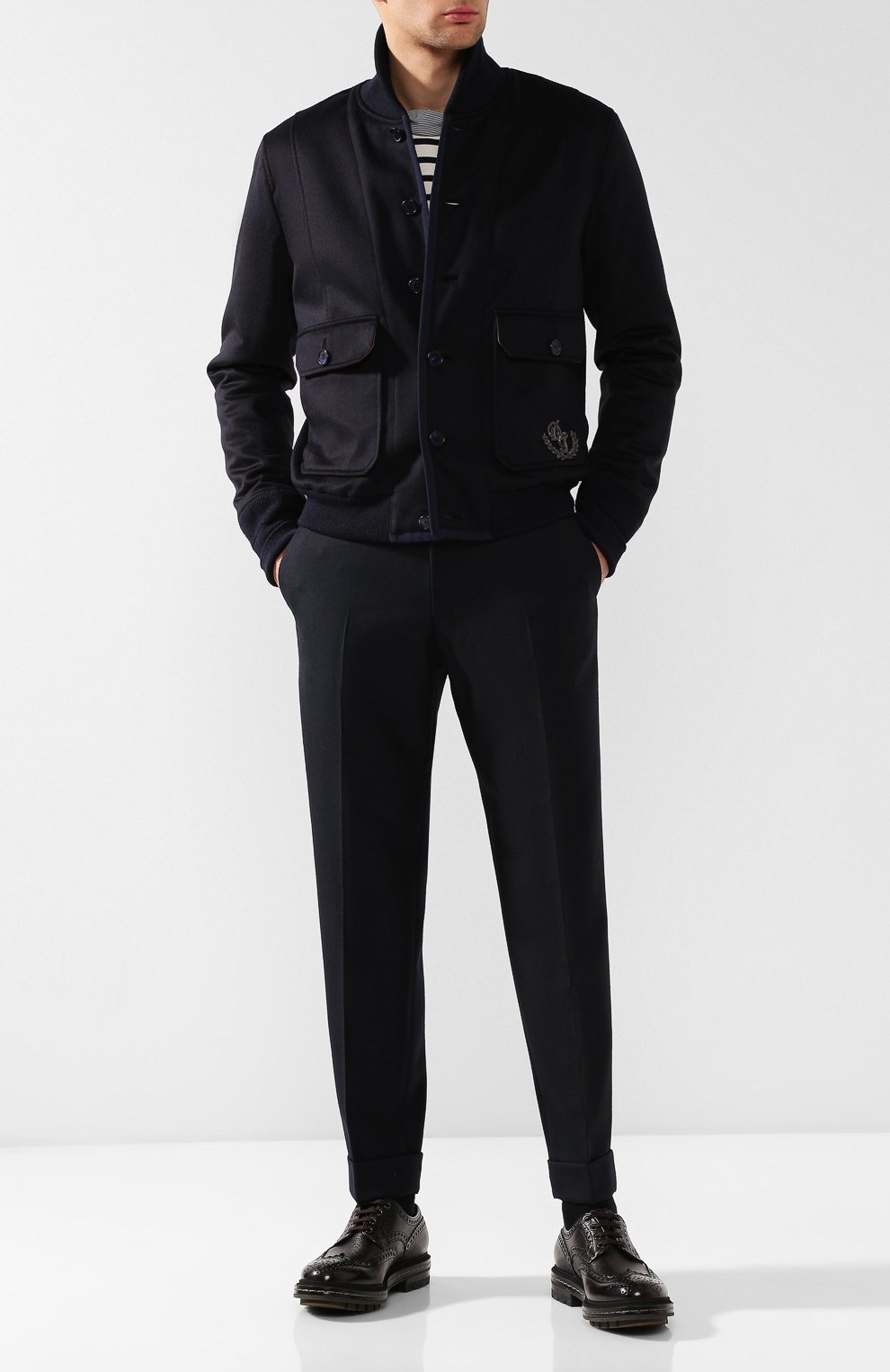 Кашемировый бомбер на пуговицах с воротником-стойкой DOLCE & GABBANA, арт. G9LK6Z/FU2AX/CYAC, фото 2