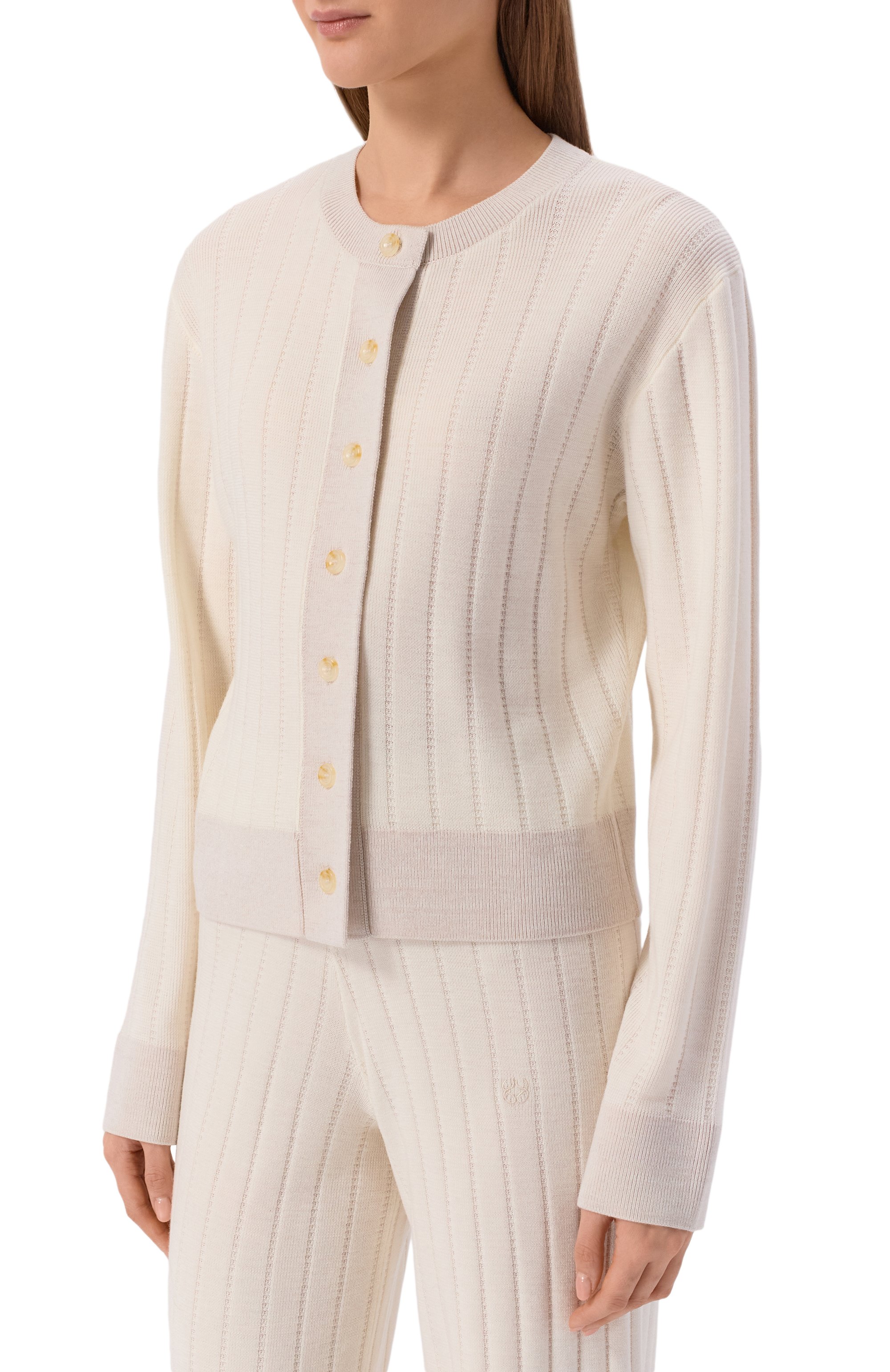 Шерстяной кардиган YUZEFI, арт. TATUM-L0NG SLEEVE TUCK STITCH CARDIGAN/KNIT, фото 3