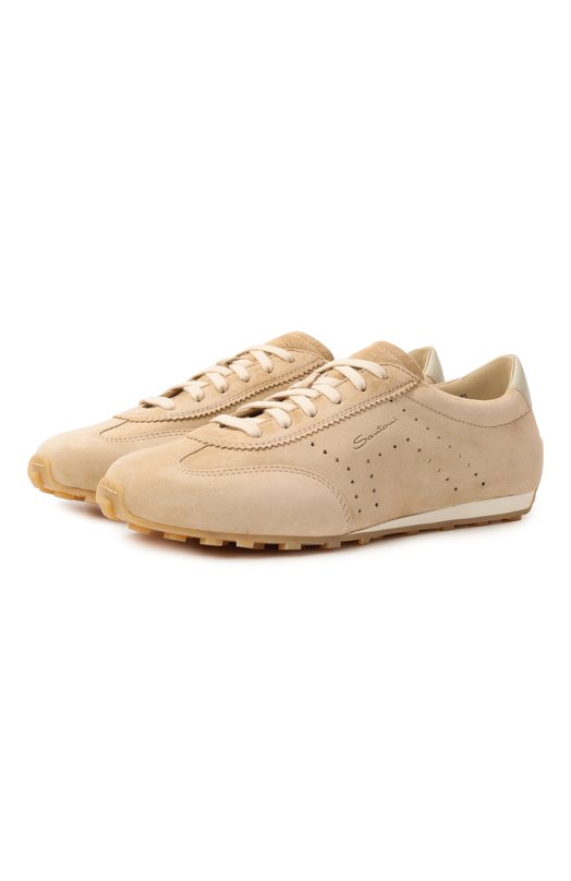 Замшевые кроссовки Santoni WBGG61356BIFTTKR Бежевый WBGG61356BIFTTKR