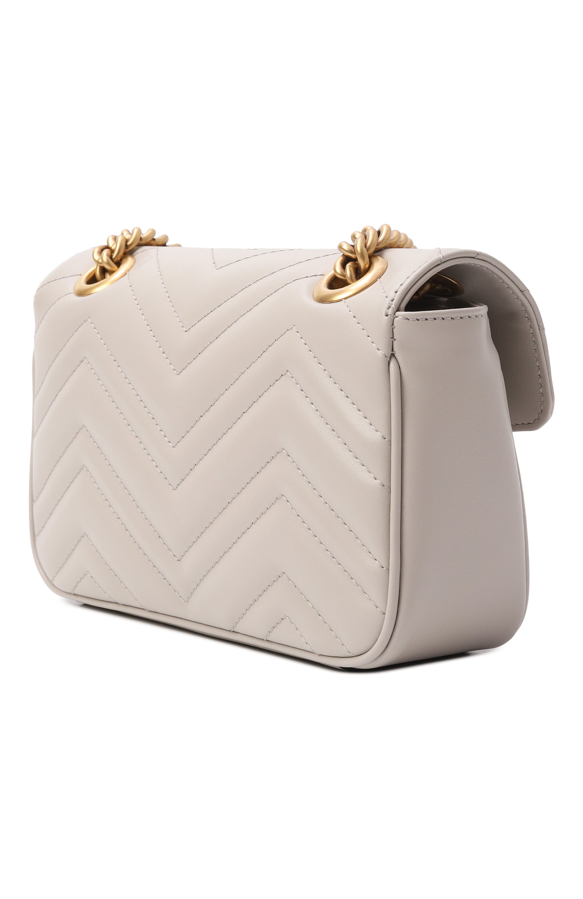 Сумка gg marmont small GUCCI светло-серого цвета по цене 399500 руб., арт. 446744/AABZC, фото 4 Сумка gg marmont small GUCCI, арт. 446744/AABZC, фото 4