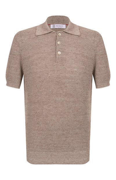 Мужская поло изо льна и хлопка BRUNELLO CUCINELLI, арт. M2L707715