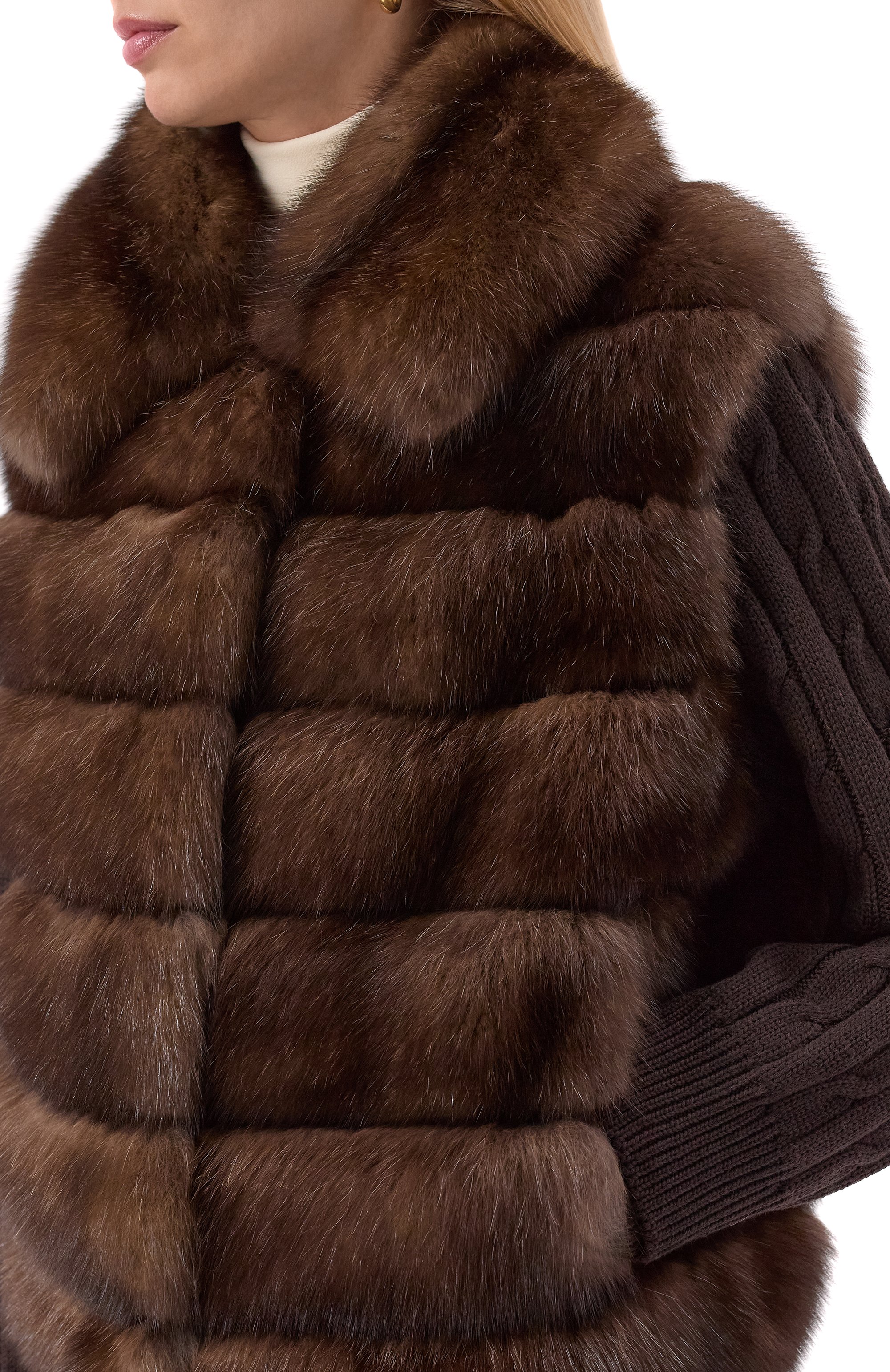 Шуба из соболя VICTORIA KUSENKOVA темно-коричневого цвета по цене 3630000 руб., арт. 763379104626, фото 5 Шуба из соболя VICTORIA KUSENKOVA, арт. 763379104626, фото 5