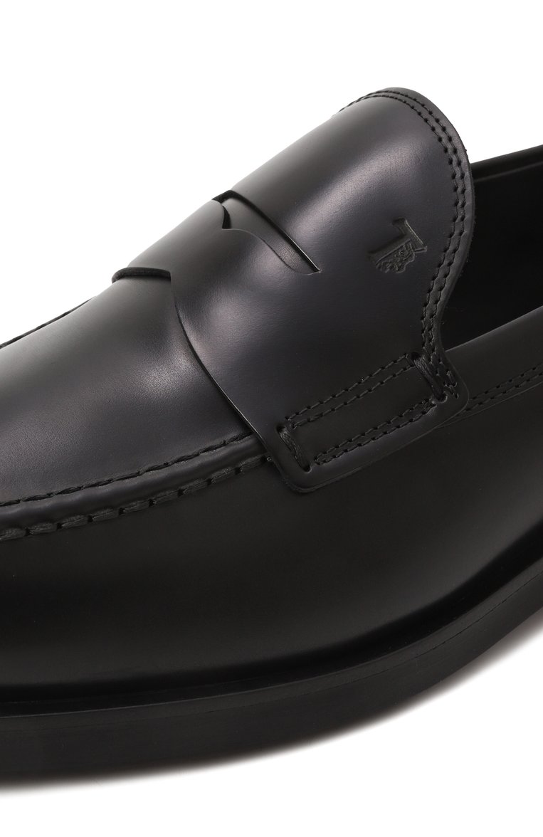 Мужские кожаные пенни-лоферы TOD’S черного цвета, арт. XXM0ZF0Q920/PLS | Фото 7 (Материал внешний: Натуральная кожа; Материал сплава: Проставлено; Материал внутренний: Натуральная кожа; Нос: Не проставлено; Стили: Классический)