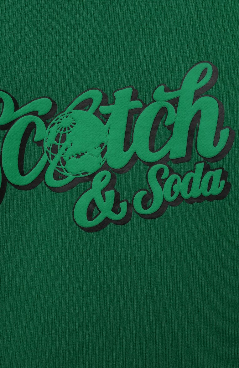 Детский хлопковый свитшот SCOTCH AND SODA зеленого цвета, арт. 167590-22-FWBM-D40 | Фото 3 (Материал внешний: Хлопок; Рукава: Длинные; Региональные ограничения белый список (Axapta Mercury): Не проставлено; Мальчики Кросс-КТ: Свитшот-одежда)